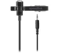 Speedlink SPES Micro-Cravate avec câble Jack 3,5mm - Microphone lavalier avec Prise Jack, Clip-on Microphone, Clip de Maintien métallique Amovible, réduction du Bruit, Noir