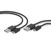 Speedlink Stream Play & Charge kit de câbles USB-C - Deux câbles de Recharge de 3 mètres de Long pour Les manettes PS5, Noirs