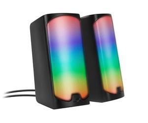 Speedlink Tonos RGB Gaming Speaker Bluetooth - Haut Parleurs PC Gamer RGB pour Le Jeu, Connexion Jack 3,5mm ou Bluetooth, 12W, Enceintes Actives Ordinateur, différents Modes d'affichage, Noir