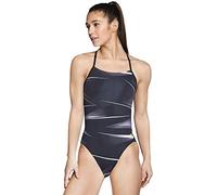 Speedo Beta Blade Maillot de Bain Une pièce pour Femme, Femme, Maillot de Bain Une pièce, WTEAMENDTHEONEPRINT1PC, Noir/Blanc, 52