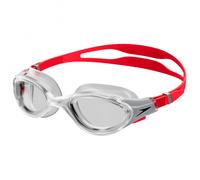 Speedo Unisex Biofuse 2.0 Swimming Goggles | Patented Easy Adjustment | Anti-Fog | Anti-Leak | Enhanced Fit | Improved Comfort, Fed Red/Silver/Clear, One Size