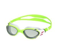 Speedo Biofuse 2.0 Swimming Goggles | Patented Easy Adjustment | Anti-Fog | Anti-Leak | Enhanced Fit | Improved Comfort Lunettes de plongée pour Mixte Adulte, Green Fizz/Steel, One Size