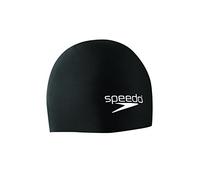 Speedo Elastomeric Solid Soft Silicone Swimming Dome Swim Cap - Black, One-Size