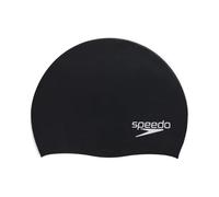 Speedo Black Elastomeric Solid Silicone Swim Cap, One Size