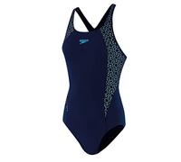 Speedo Boom Splice Muscleback Maillot de Bain Femme pour Natation, Couleur Marine/Bleu Piscine, Taille 34