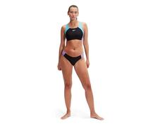 Speedo Colourblock Splice Maillot de bain 2 pièces pour femme Noir/violet/bleu Picton, Noir/violet doux/bleu Picton, 68