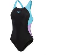 Speedo Colourblock Splice Muscleback Womens Noir/Violet/Bleu 28 Female