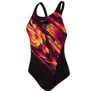 Speedo Colourstream Placement Recordbreaker Maillot de Bain pour Femme L Muticolore (Black/Electric Pink/Mango)
