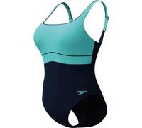 Speedo Contour Eclipse Shaping Maillot de bain femme avec bretelles réglables, Couleur:Noir-Turquoise, Taille:38