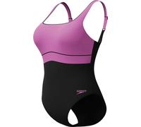 Speedo Contour Eclipse Shaping Maillot de bain femme avec bretelles réglables, Couleur:Noir-Violet, Taille:42
