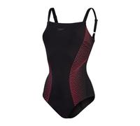 Speedo CrystalLux Maillot de bain 1 pièce pour femme, Noir/cerise, 42 FR