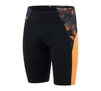 Speedo Eco Endurance+ Splice II Jammers de Natation Homme, Noir/Papaya Punch/USA Charcoal, XXS