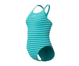 Speedo Enduranceplus Printed Medalist Maillot de Bain pour Femme, Turquoise Gem, 28