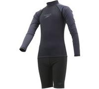 Speedo Ensemble de protection contre les éruptions cutanées pour garçon - Ensemble de maillot de bain et maillot de bain à manches longues UPF 50+, noir/gris oxyde, taille 12 BLACK/OXID GREY G
