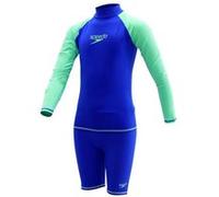 Speedo Ensemble de protection contre les éruptions cutanées pour garçons - 2 pièces UPF 50+ Maillot de bain à manches longues et ensemble de maillot de bain, Belle lueur bleue/verte, Taille 8 BELLE LU
