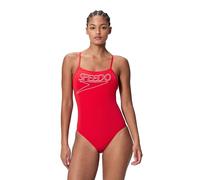 Speedo Femme Endurance+ Logo Thin Strap Swimsuit, High Risk Red, 42