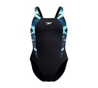 Speedo Femme Hyperboom Splice Muscleback Swimsuit | ClaSic Design| Quick Drying | Training | FitneS | Chlorine Resistant, Dark Teal, 34