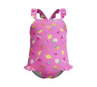 Speedo Frill Thinstrap One Piece Maillot de Bain pour Fille, Rose, 6 Années
