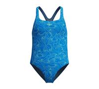Speedo Girls HyperBoom Allover Medalist Swimsuit Swimming Costume Blue 5-6 Years