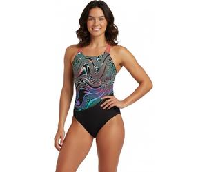 Speedo girls printed placement muscleback multi 128cm