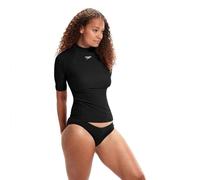 Speedo Haut à Manches Courtes pour Femme Protection Solaire | Protection UV | Surf féminin, Noir, XS