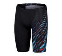 Speedo Jammer à Coupe en V Hyperboom, Séchage Rapide, Entraînement, Fitness, Résistant au Chlore Jammer pour Homme, Noir, Bleu Picton, Rouge Sirène, 26