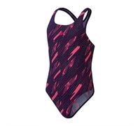 Speedo Hyperboom Allover Medalist Junior Swimsuit 5-6 Years / 24" Navy/Pink 5-6