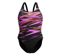 Speedo Hyperboom Placement Muscleback Maillot de bain pour femme, séchage rapide et résistant au chlore, couleur : noir/rose, taille : 46