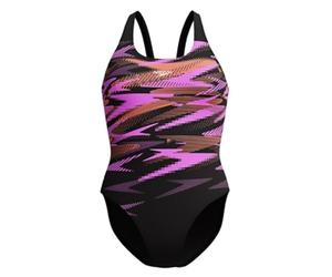 Speedo Hyperboom Placement Muscleback Maillot de bain pour femme, séchage rapide et résistant au chlore, couleur : noir/rose, taille : 40