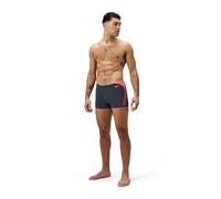 Speedo Hyperboom Splice Aquashort pour Homme, Grey Lead-Neon Coral, 28