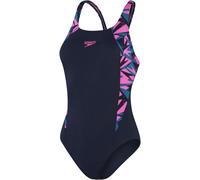 Speedo Hyperboom Splice Muscleback Swimsuit Womens Rose/Vert 6 (2XS) Female
