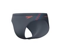 Speedo Hyperboom Splice Slip de Natation pour Homme, Grey Lead/Neon Coral, 38