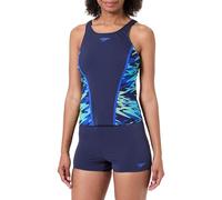 Speedo Hyperboom Splice Tankini de Natation pour Femme, Bleu Marine, 32