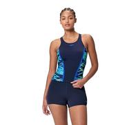 Speedo Hyperboom Splice Tankini de Natation pour Femme, Bleu Marine, 38