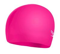Speedo Junior Plain Moulded Silicone Swimming Cap | Dry Hair | Kids Swim, Pink/Pink, One Size