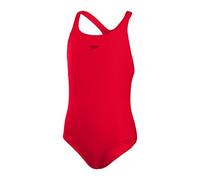 Speedo Junior Girl's ECO Endurance+ Medalist Swimsuit | Chlorine Resistance | Recycled Fabric | Comfort Fit | Swimming Lessons | Swim Holiday, Fed Red, 9-10 Years