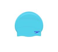 Speedo Junior Plain Moulded Silicone Swimming Cap | Dry Hair | Kids Swim, Blue/Blue, One Size