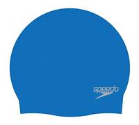 Speedo Junior Plain Moulded Silicone Swimming Cap | Dry Hair | Kids Swim, Blue/Blue, One Size