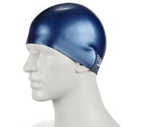 Speedo Bonnet de bain Junior moulé en silicone uni – Cheveux au sec – Bleu marine T.U.