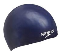Speedo Junior Plain Moulded Silicone Swimming Cap | Dry Hair | Kids Swim, Navy, One Size