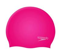 Speedo Junior Plain Moulded Silicone Swimming Cap | Dry Hair | Kids Swim, Pink/Pink, One Size