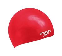 Speedo Bonnet de bain Junior moulé en silicone – pour cheveux secs – Rouge – Taille unique