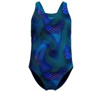 Speedo Print Leaderback Swimsuit Bleu 11-12 Years Fille