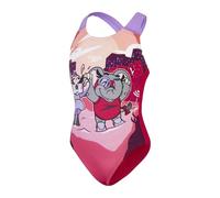 Speedo Learn to Swim Printed Crossback Maillot Une pièce, Pink, 6 Ans Fille