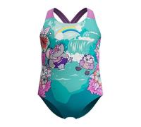 Speedo Learn to Swim Printed Crossback Swimsuit | Chlorine Resistant | Recycled Fabric | Stretchy Fabric, Maillot Une pièce Fille, Neon Violet,