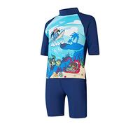Speedo Learn To Swim Sun Protection Top & Short Rash Guard Shirt Garçon, Harmony Bleu/Bondi/Becah Bleu/Blanc, 2 Ans