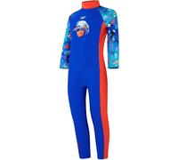 Speedo Long-Sleeve One Piece Swimsuit Bleu/Orange 3Y Male
