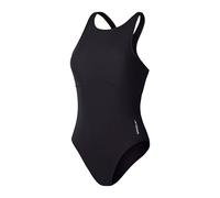 Speedo Maillot de Bain 1 Pièce à Col Haut uni, Fitness, Doux au Toucher, Maillot de Bain de Qualité Supérieure Maillot de Bain pour Femme, Anthracite, XL