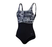 Speedo Maillot de Bain 1 Pièce Effet Galbant Contoureclipse, Maillot de Bain pour la Plage et Les Vacances Maillot de Bain pour Femme, Noir, Gris Oxydé, Blanc, 36
