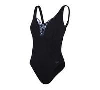 Speedo Maillot de Bain 1 Pièce Effet Galbant OpusGem DD+ Imprimé | Maillot de Bain pour la Plage et Les Vacances | Noir, Gris Oxydé, Blanc | Taille 42